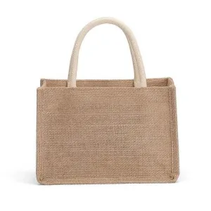 Burlap Tote Bag 1PC 2 Sizes Linen Jute Shopping Handbag