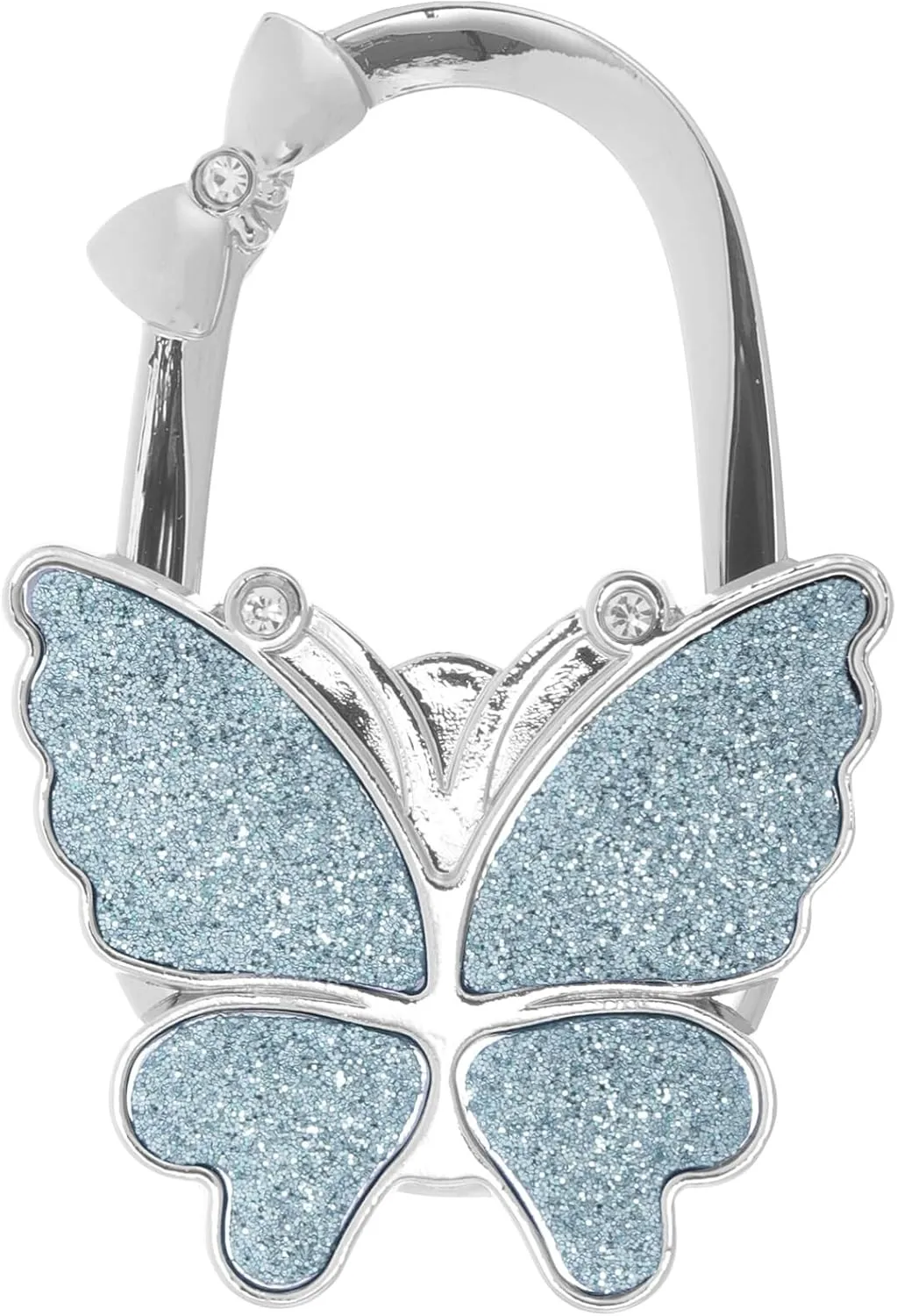 Butterfly Purse Hook Foldable Handbag Hanger Crystal Rhinestone Table Hanger Bag Holder for Home Office Desk Tables A