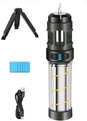 Buzz Defense Portable, 2025 New Upgraded Buzzdefense Dual Mode Camping Lantern, 3000 mAh USB-C Recharged Waterproof Outdoor Lamp, LED Camping Light for Outdoor, Garden, Picnic (Black 1 Pcs)