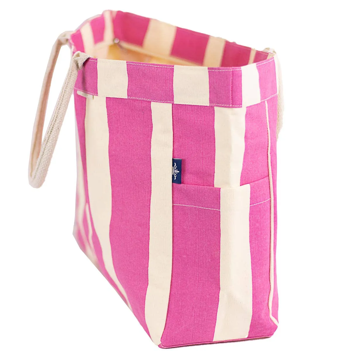 Cabana Stripe Durham Tote (Natural/Pink)
