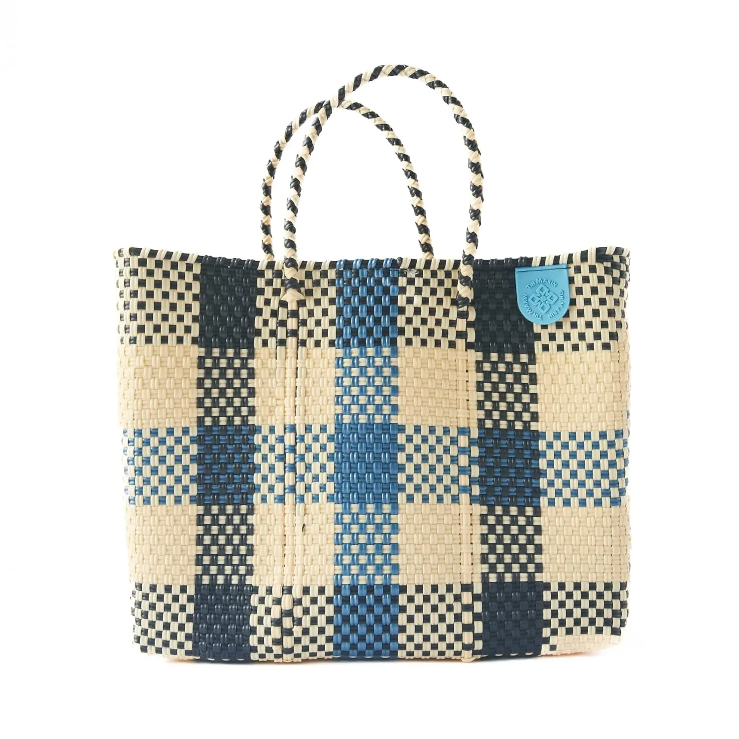 Cabo Medium Woven Crossbody Bag – Resort Collection | Recycled Plastic | Artisan Handmade in Mexico | Adjustable Strap, Mesh Pouch, Water-Resistant, Eco-Friendly Travel Purse