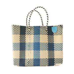 Cabo Medium Woven Crossbody Bag – Resort Collection | Recycled Plastic | Artisan Handmade in Mexico | Adjustable Strap, Mesh Pouch, Water-Resistant, Eco-Friendly Travel Purse