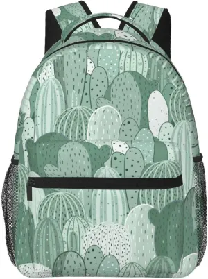 Cactus Backpack Succulent Laptop Backpacks Travel Hiking Camping Bag Plants Bag Casual Daypack Backpack