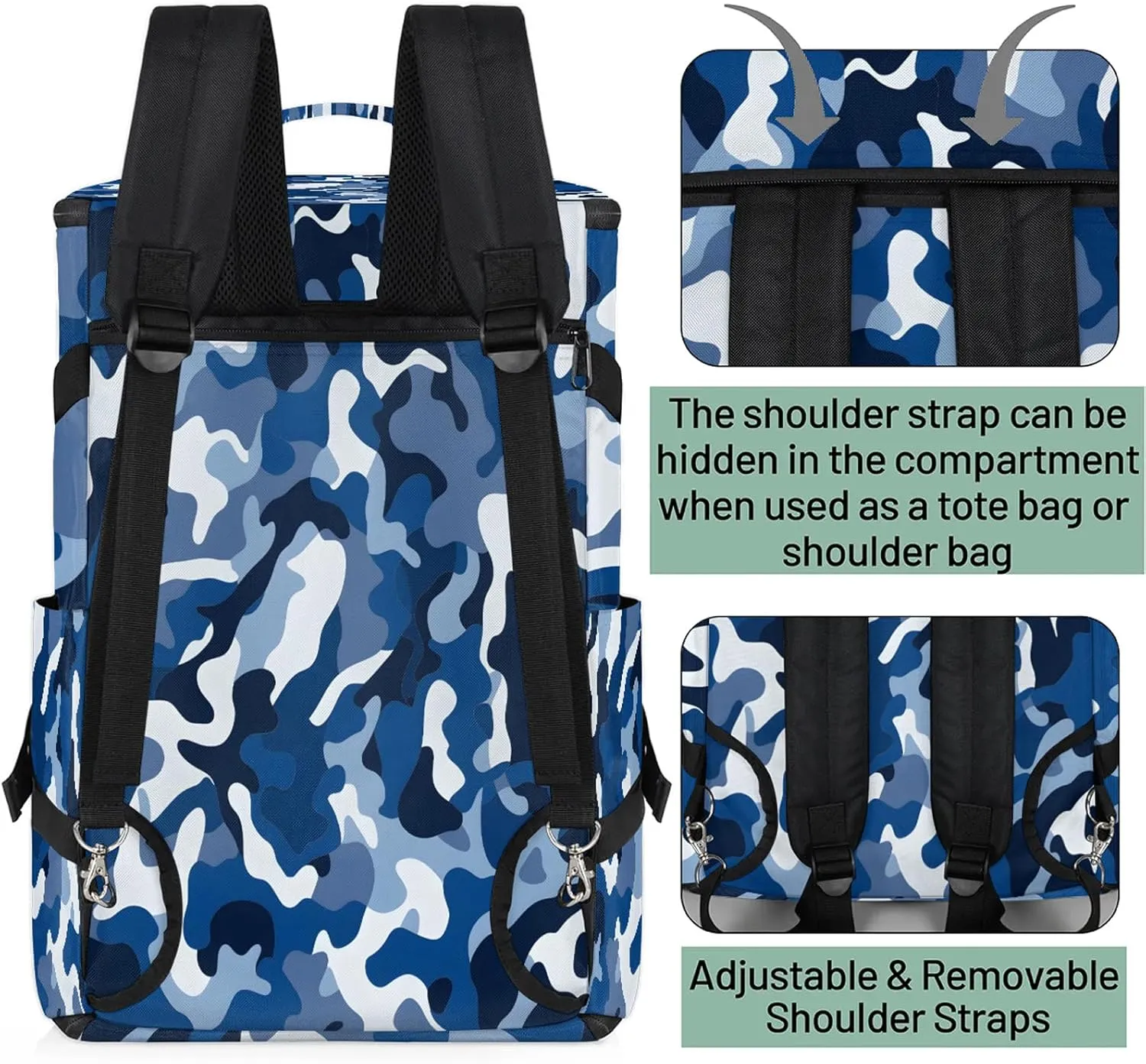 Camo Gym Bags for Men Women Sports Backpack with Shoe Compartment 3-in-1 Tactical Duffle Bag for Overnight Weekender Travel