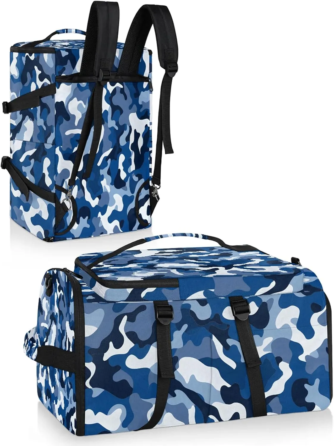 Camo Gym Bags for Men Women Sports Backpack with Shoe Compartment 3-in-1 Tactical Duffle Bag for Overnight Weekender Travel