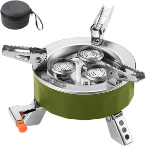 Camping Stove,Camping Cooking Stove Single Cooker | 6800W Foldable Burner with Precise Heat Control, Cooking Tools Outdoor Gear for Fishing Hiking BBQ Backpacking