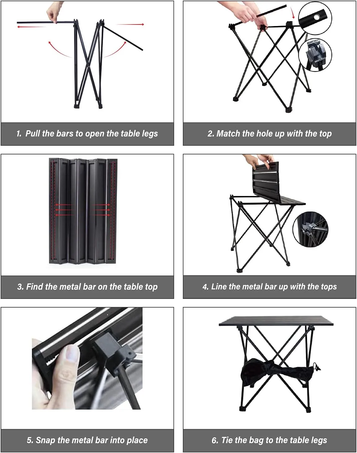 Camping Table Folding Portable Camp Side Table Aluminum Lightweight Carry Bag Beach Outdoor Hiking Picnics BBQ Cooking Dining Kitchen Blue Small