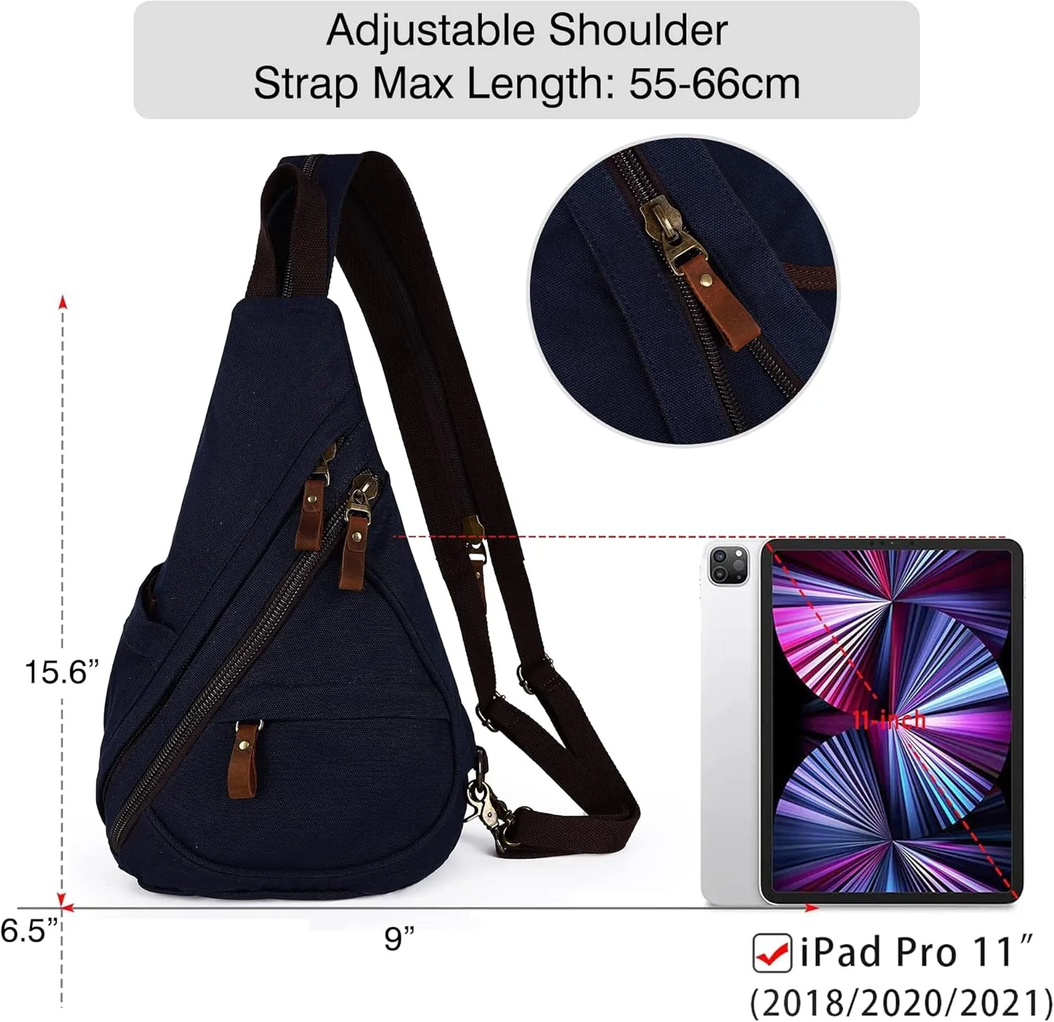 Canvas Sling Bag for Men Women Crossbody Bags Convertible Backpack Purse Causal Daypack Travel Cycling Hiking Rucksack