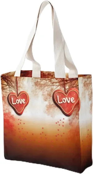 Canvas Tote Bag for Women Reusable Grocery Bag Romance Love Shopping Bags Casual Shoulder Bag Handbag
