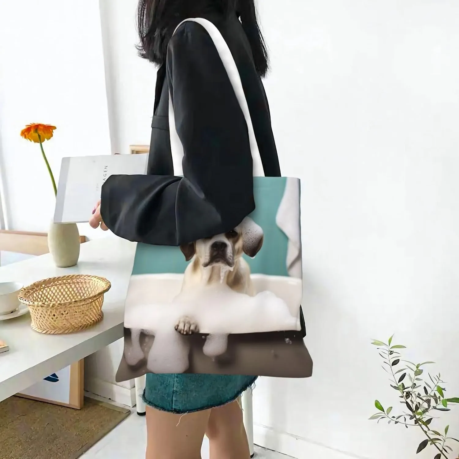 Canvas Tote Bag For Women Reusable Shopping Bag Casual Travel Mountain Scenery Shoulder Bag Handbag For Travel