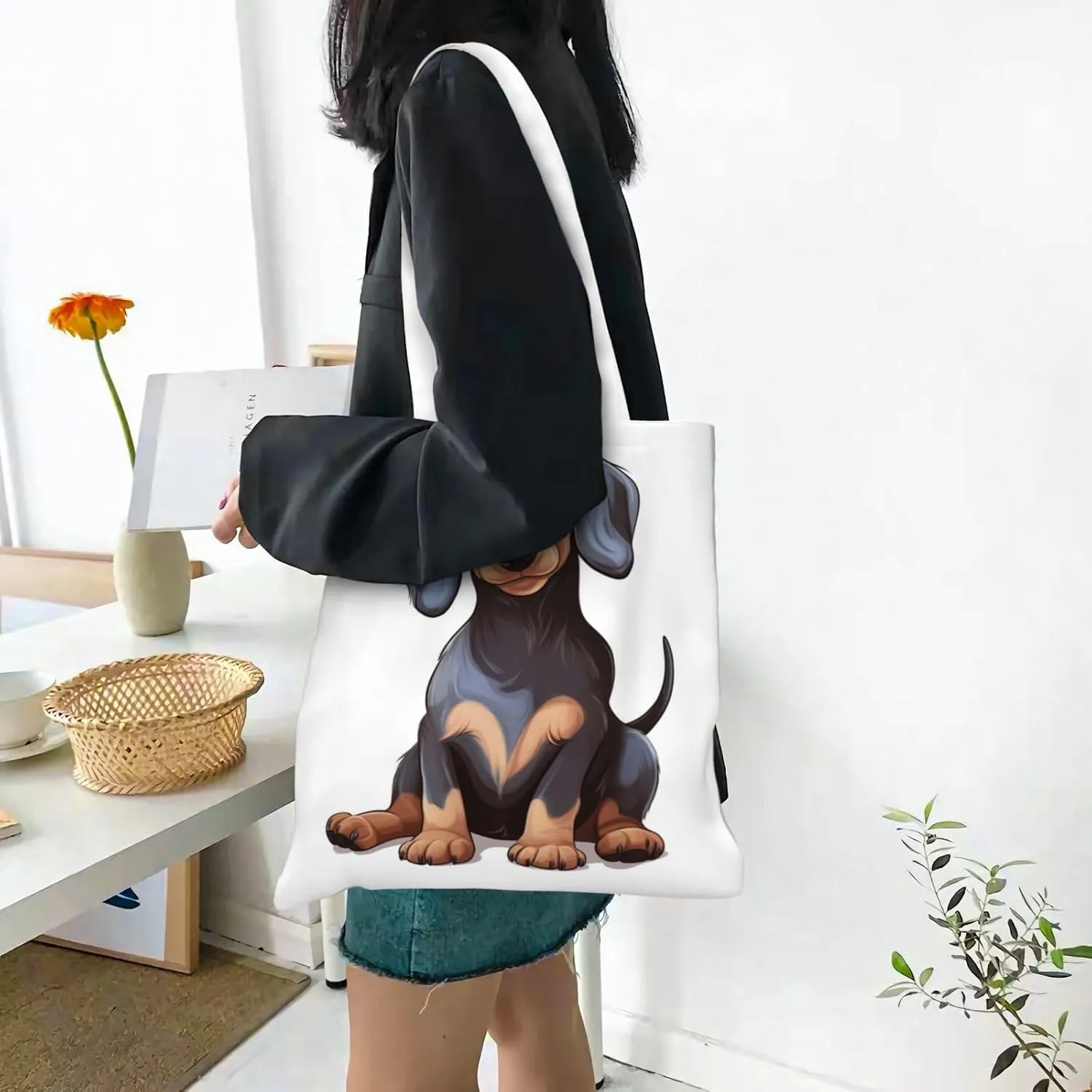 Canvas Tote Bag For Women Reusable Shopping Bag Casual Travel Mountain Scenery Shoulder Bag Handbag For Travel