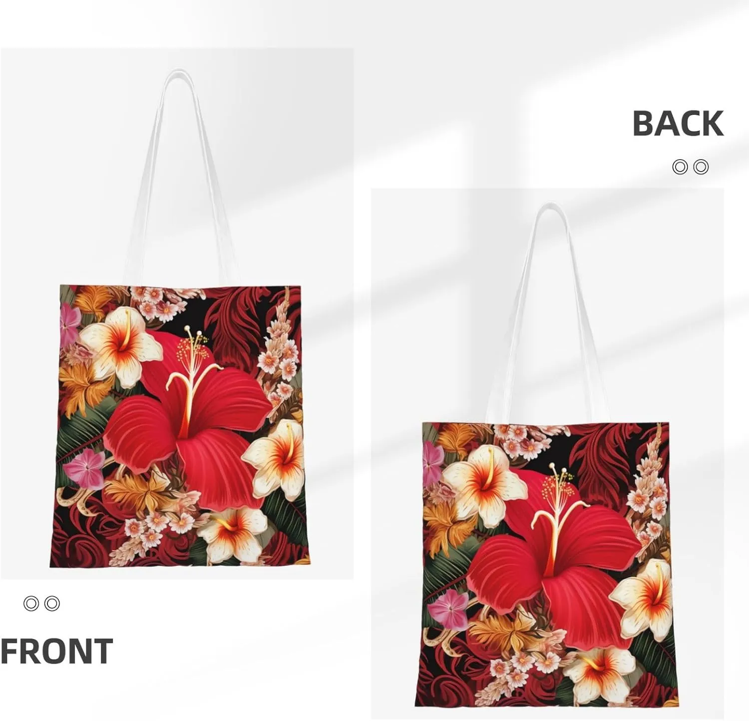 Canvas Tote Bag For Women Reusable Shopping Bag Casual Two Butterflies And Mushrooms Shoulder Bag Handbag For Travel