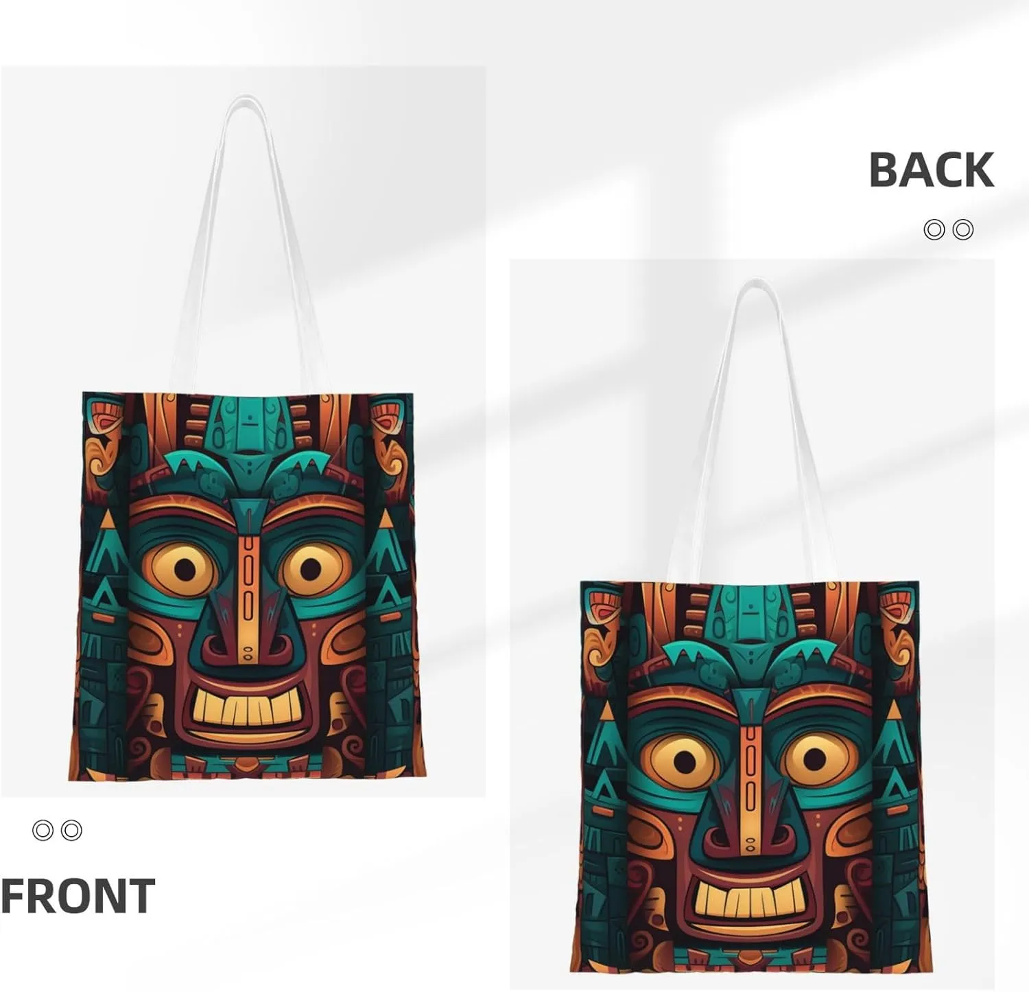 Canvas Tote Bag For Women Reusable Shopping Bag Casual Two Butterflies And Mushrooms Shoulder Bag Handbag For Travel