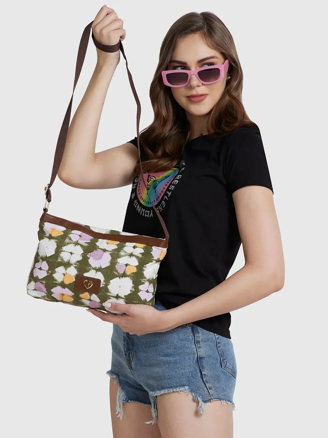 Caprese Enora Large Olive Sling Bag