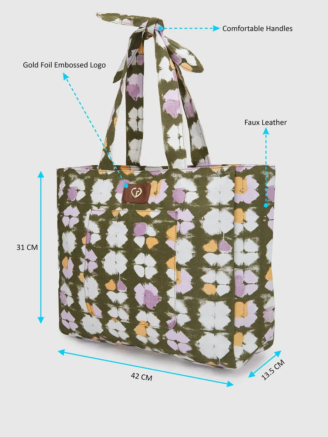Caprese Enora Large Olive Tote Bag