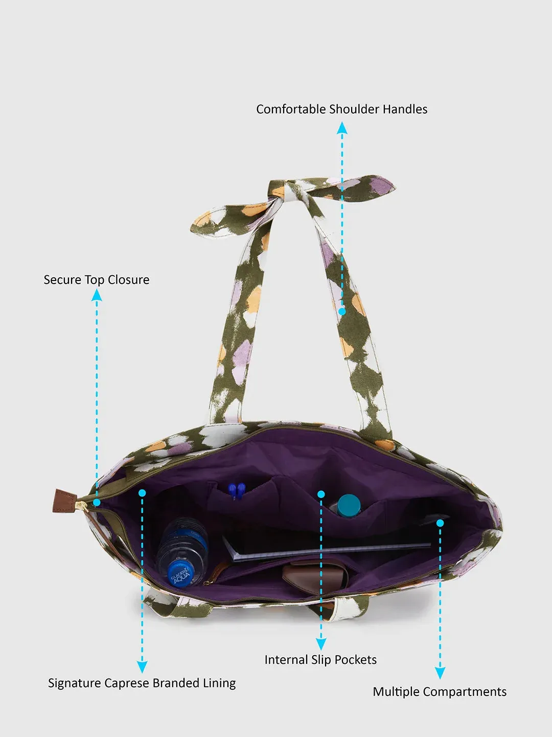 Caprese Enora Large Olive Tote Bag