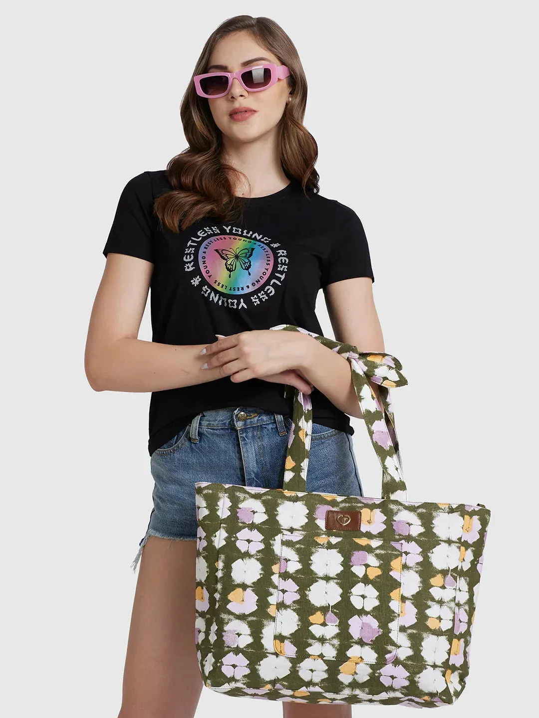 Caprese Enora Large Olive Tote Bag
