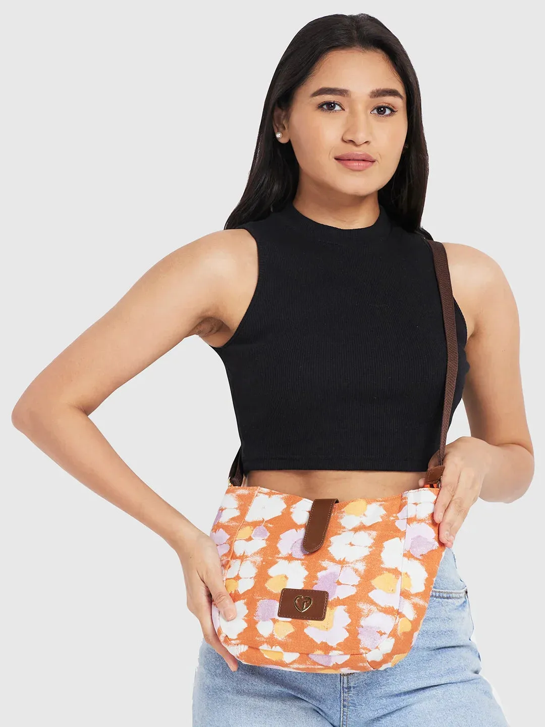Caprese Enora Medium Rust Crossbody Bag
