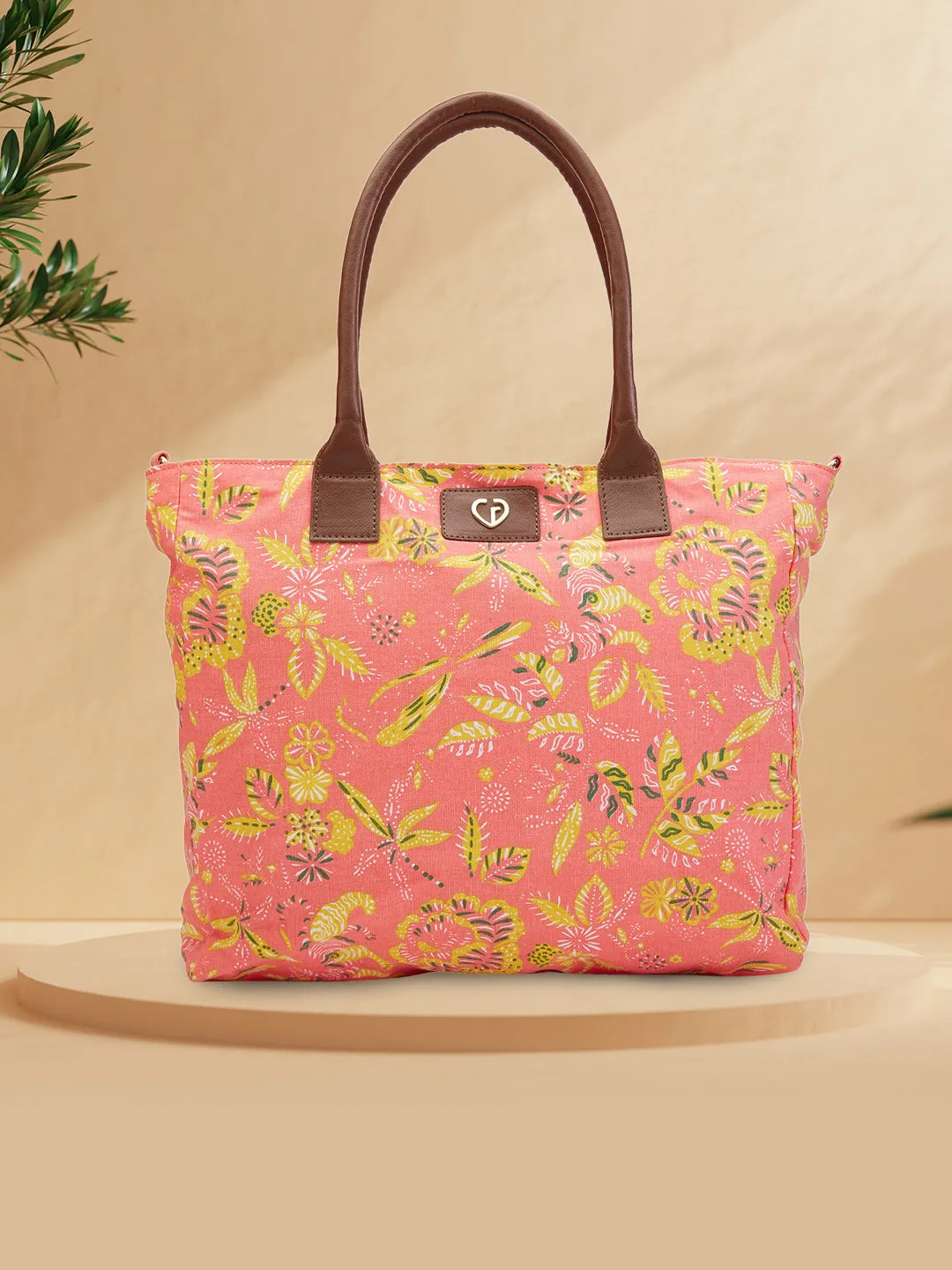 Caprese Hazel Large Coral Tote Bag