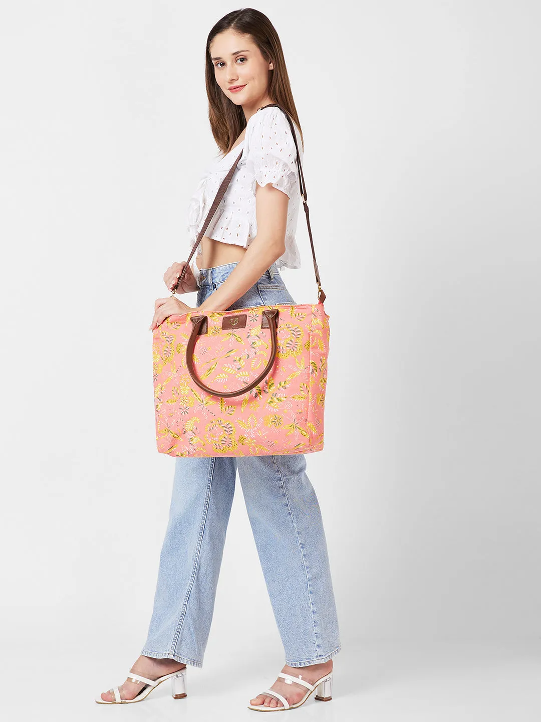 Caprese Hazel Large Coral Tote Bag
