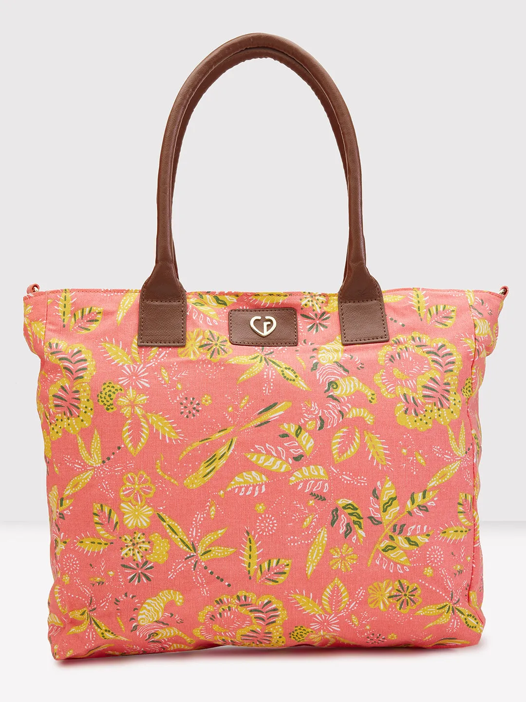 Caprese Hazel Large Coral Tote Bag