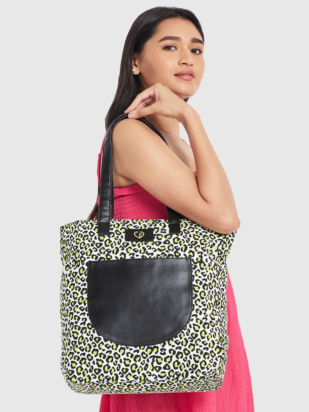 Caprese Karel Large Lime Green Tote Bag