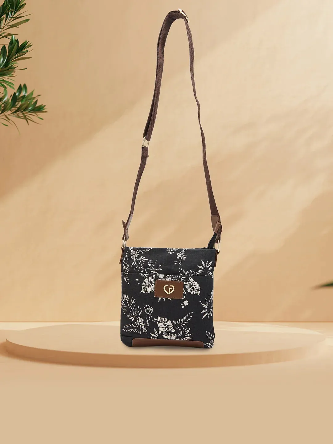Caprese Kendall Medium Black Sling Bag