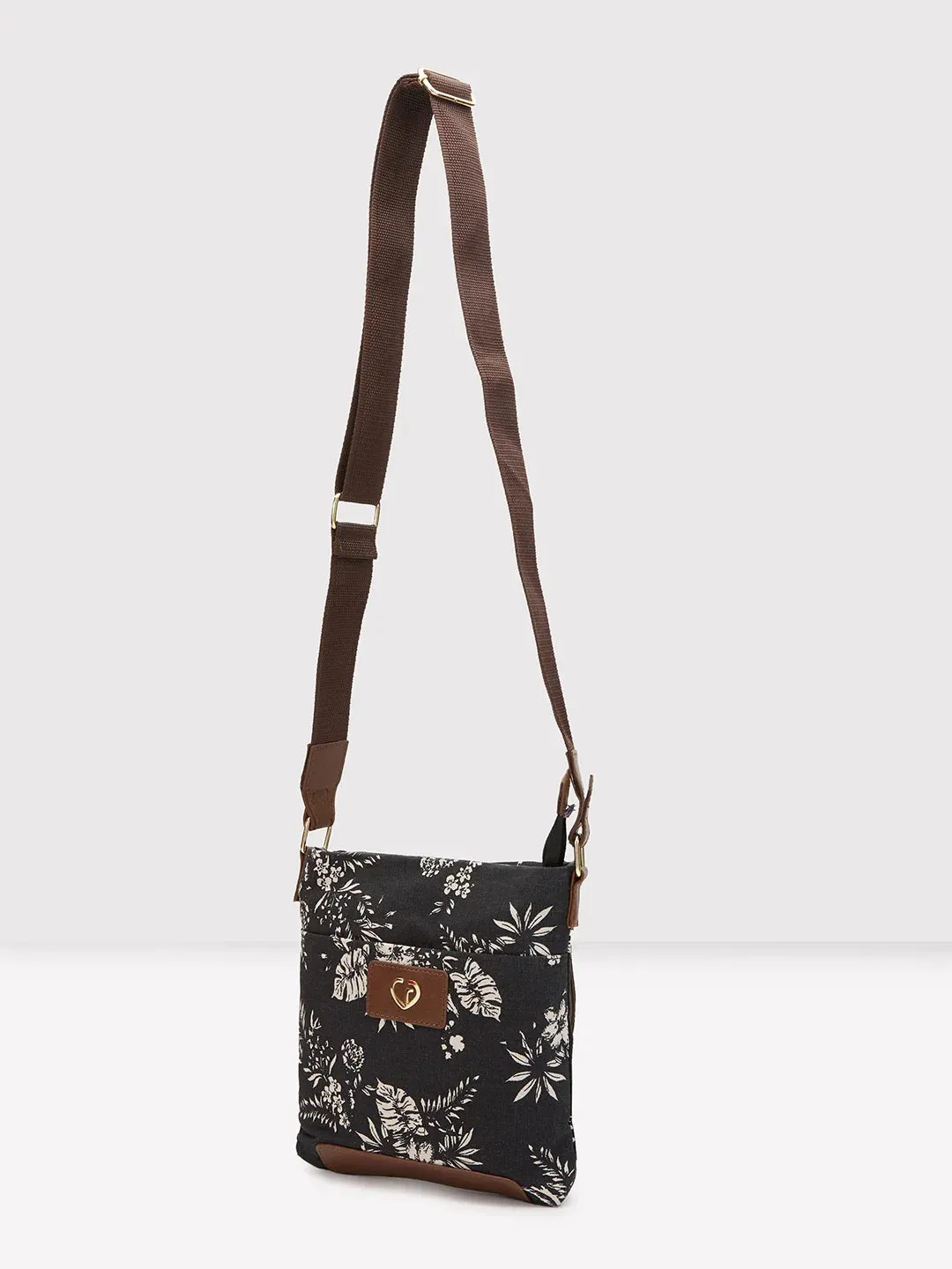 Caprese Kendall Medium Black Sling Bag