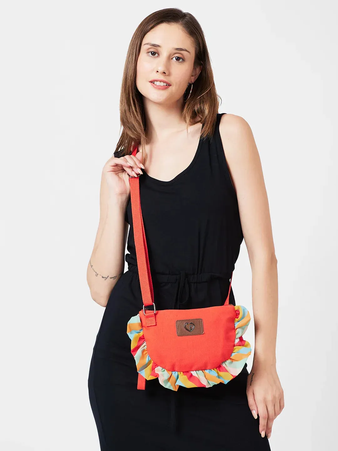 Caprese Oakley Medium Red Sling Bag