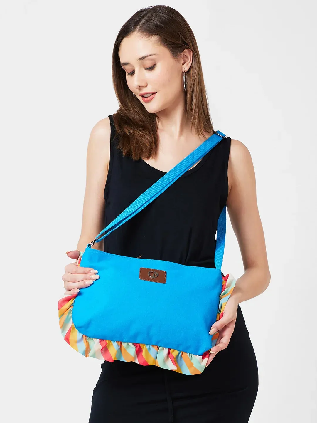 Caprese Oakley Medium Turquoise Sling Bag
