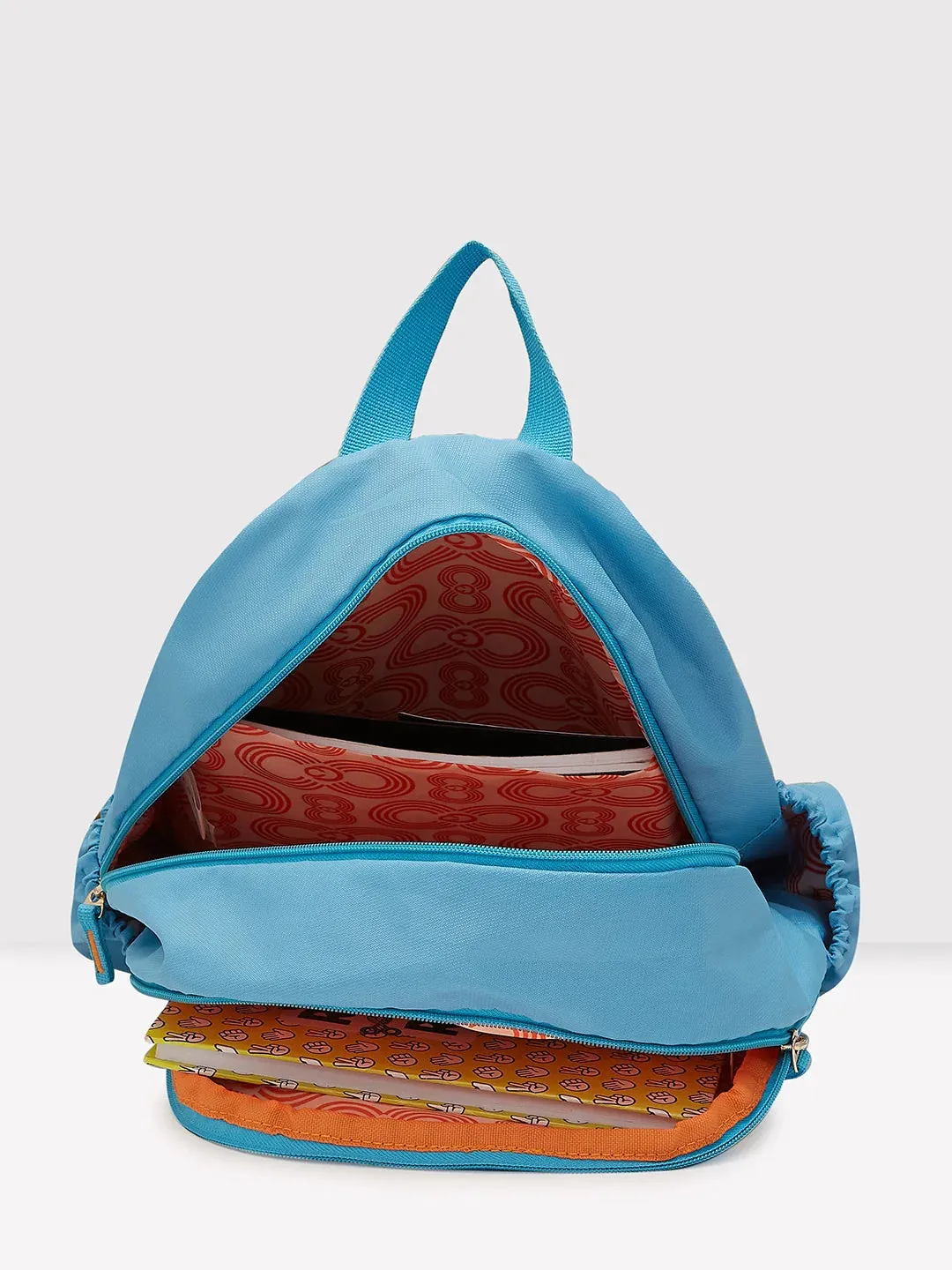 Caprese Xenia Medium Light Blue Printed Backpack