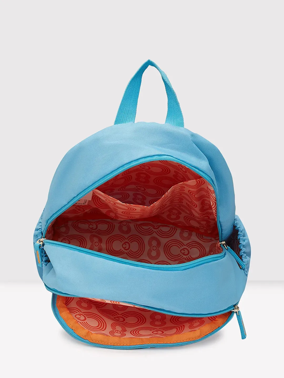 Caprese Xenia Medium Light Blue Printed Backpack
