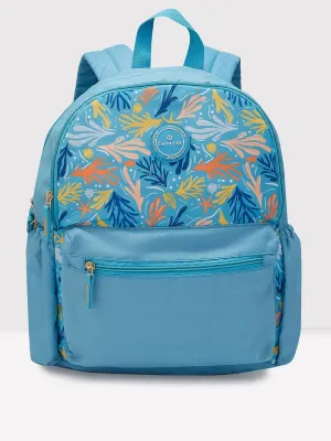 Caprese Xenia Medium Light Blue Printed Backpack
