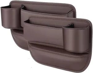 Car Seat Gap Filler Organizer for BMW Mini Hatch (F56) 2018 2019 2020 2021 2022 2023 2024, Car Gap Filler Car Seat Storage Box Seat Gap Storage Box Car Accessories,Brown