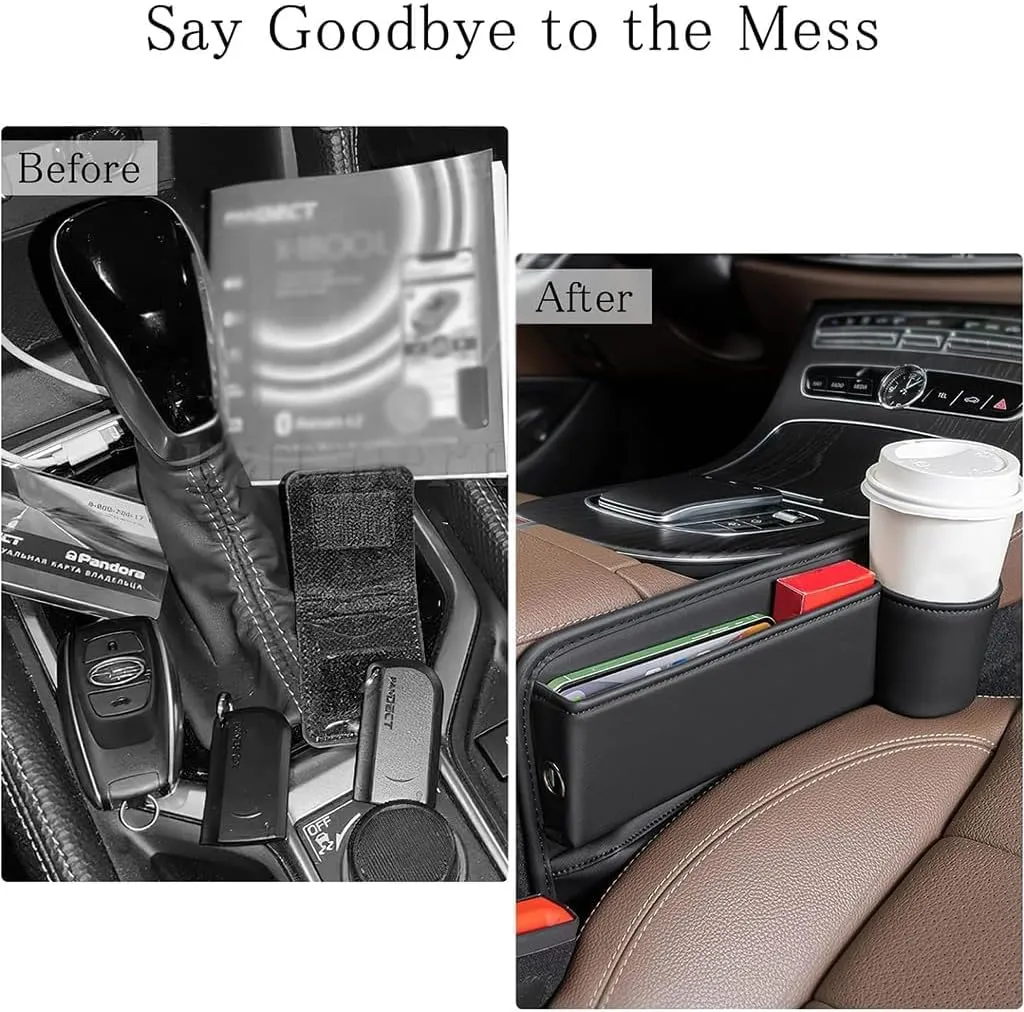 Car Seat Gap Filler Organizer for Land Rover Defender 130 (L663) 2022 2023 2024 2025, Car Gap Filler Car Seat Storage Box Seat Gap Storage Box Car Accessories,Black