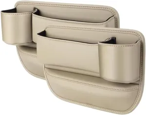 Car Seat Gap Filler Organizer for Mazda 3 IV Hatchback 2019 2020 2021 2022 2023 2024, Car Gap Filler Car Seat Storage Box Seat Gap Storage Box Car Accessories,Beige