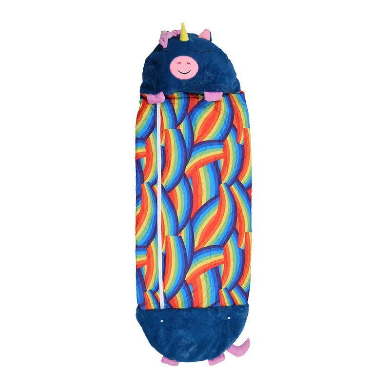 Cartoon Animal Sleeping Bag with Pillow for Kids Boys Girls Sleepovers Camping