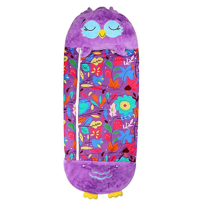 Cartoon Animal Sleeping Bag with Pillow for Kids Boys Girls Sleepovers Camping