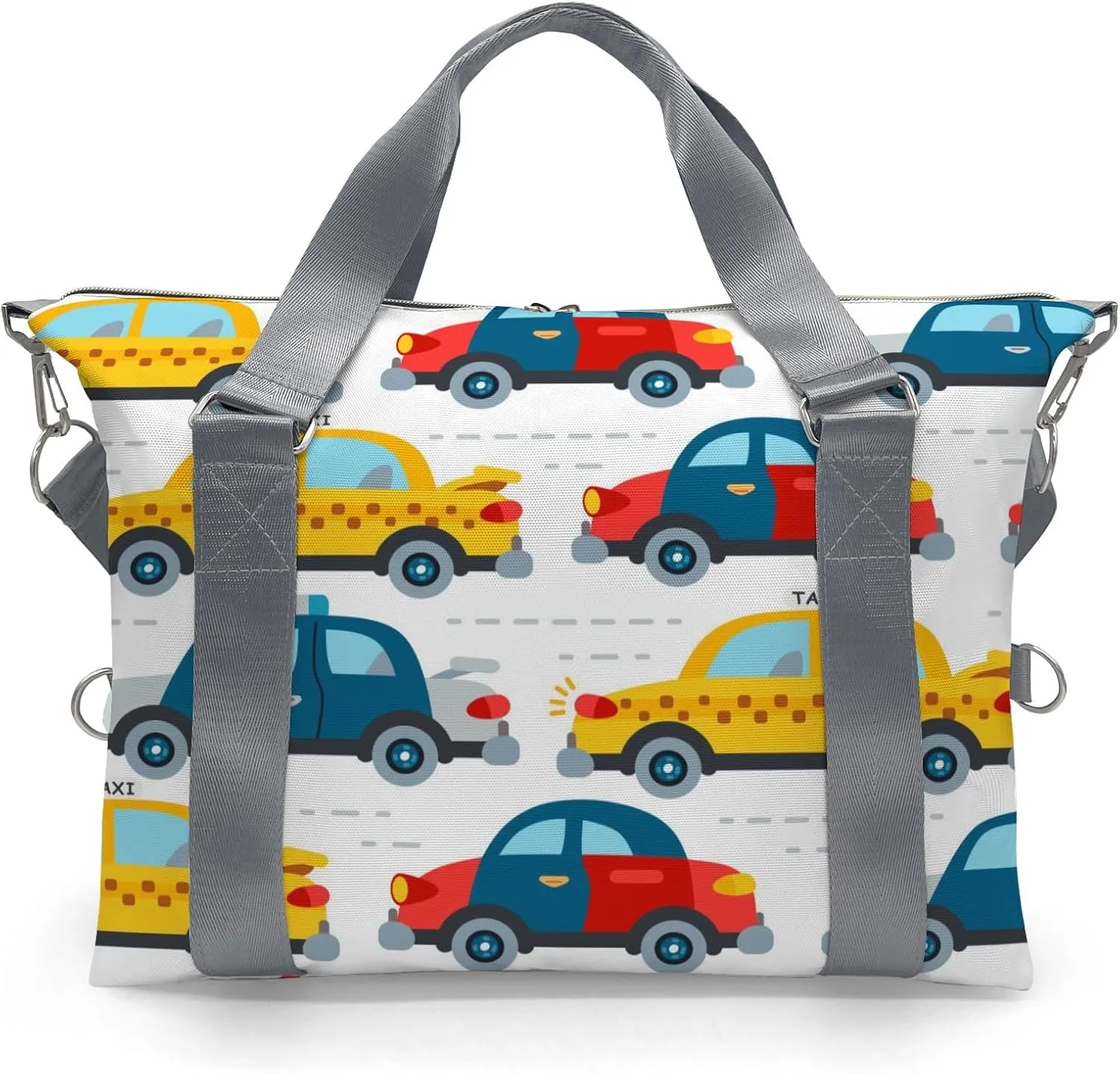 Cartoon Police Car Taxi Personalized Kids Duffel Swim Bag for Boys,Customized Swim Duffle Bag for Boys Man Kids Gifts