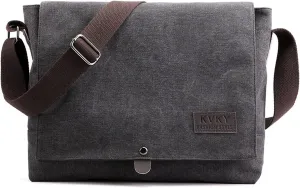 Casual Top Handle Briefcase Messenger Satchel for Work Vintage Men's Shoulder Canvas Tote Handbag Crossbody