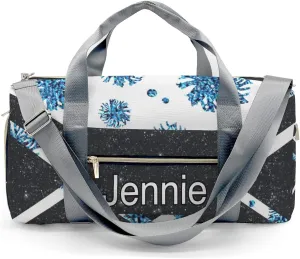 Cheer Duffle Bag Athletic Sport Gym Duffel Bag with Shoe Compartment Weekender Travel Bag,Blue