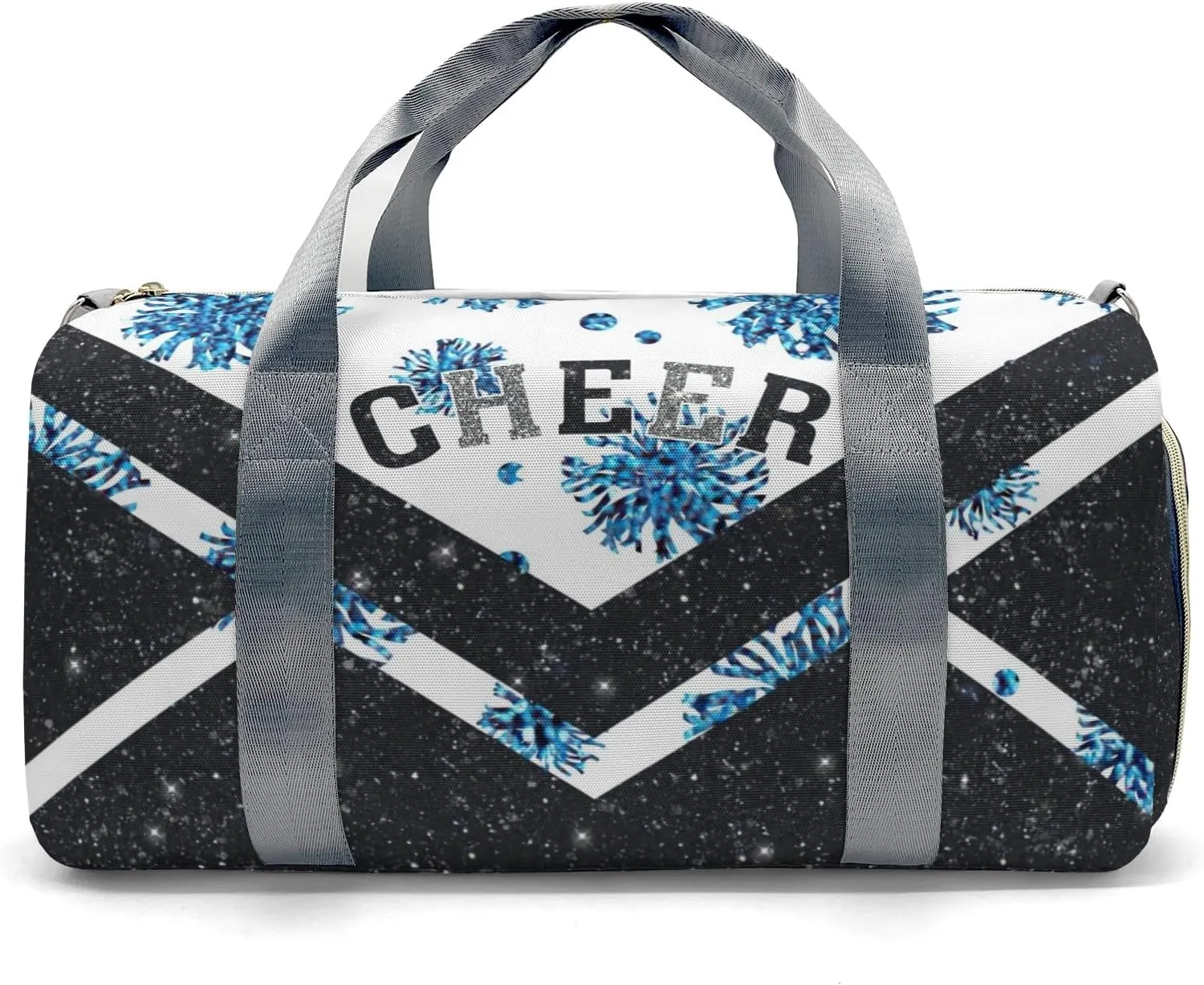Cheer Duffle Bag Athletic Sport Gym Duffel Bag with Shoe Compartment Weekender Travel Bag,Blue