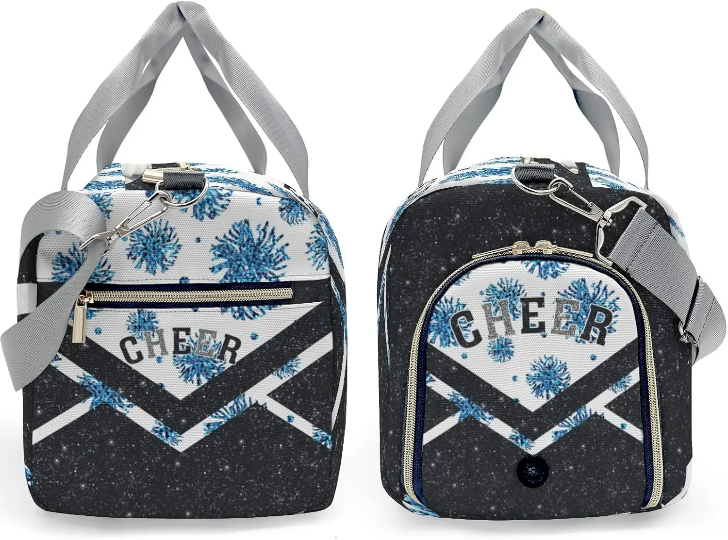 Cheer Duffle Bag Athletic Sport Gym Duffel Bag with Shoe Compartment Weekender Travel Bag,Blue