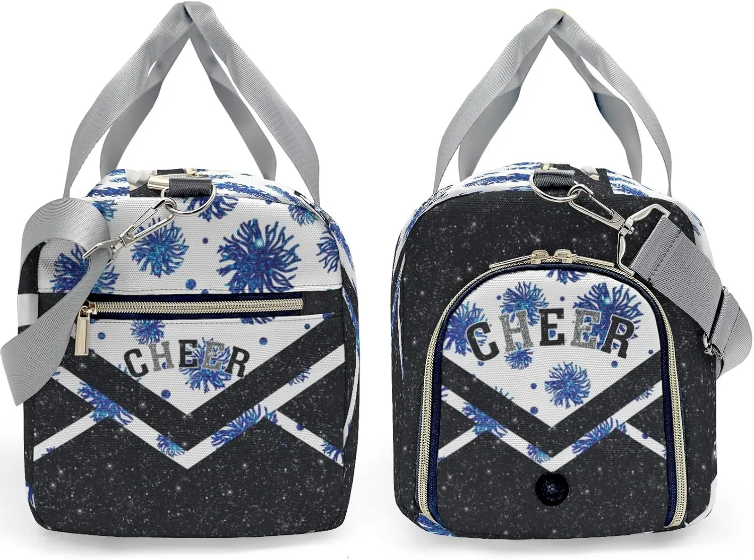 Cheer Duffle Bag Athletic Sport Gym Duffel Bag with Shoe Compartment Weekender Travel Bag,Bright Blue