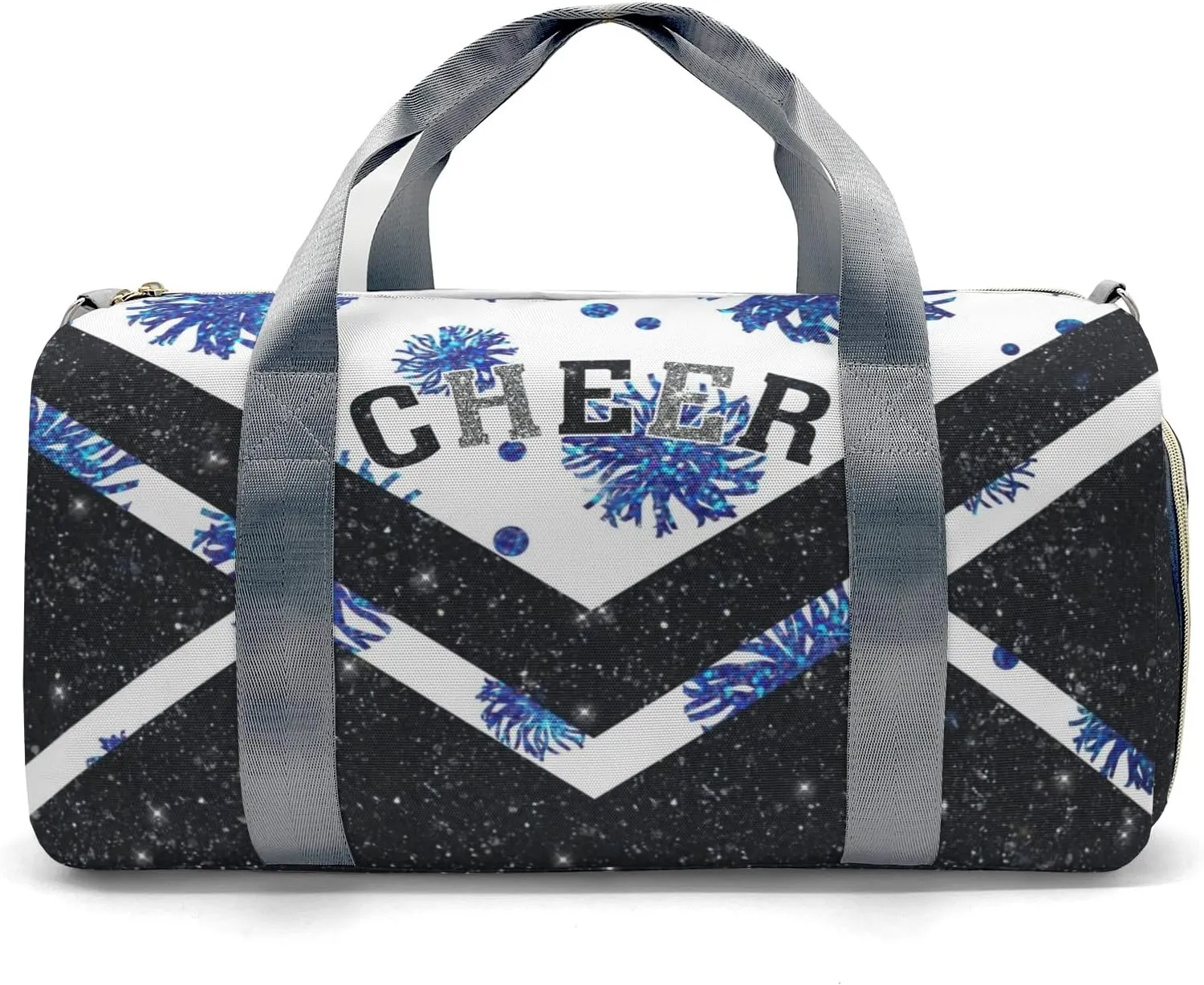 Cheer Duffle Bag Athletic Sport Gym Duffel Bag with Shoe Compartment Weekender Travel Bag,Bright Blue