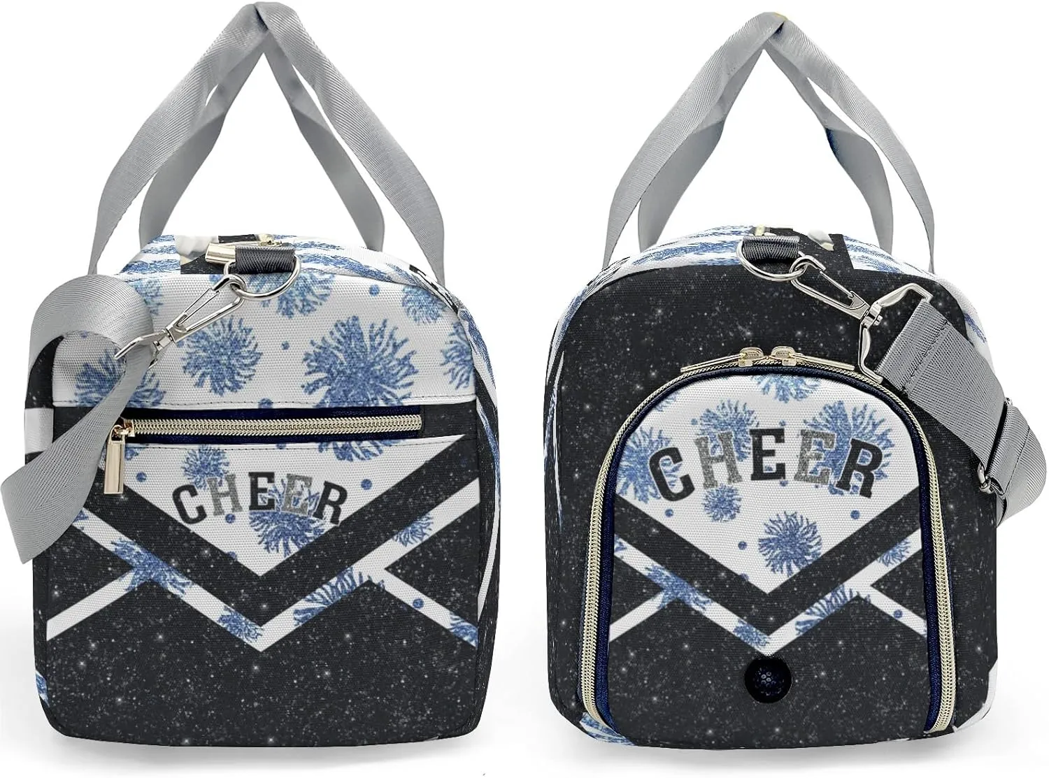 Cheer Sports Gym Duffel Bag Overnight Bag Duffle Bag Gymnastics Bag Sleepover Bag with Shoe Compartment,Bluish