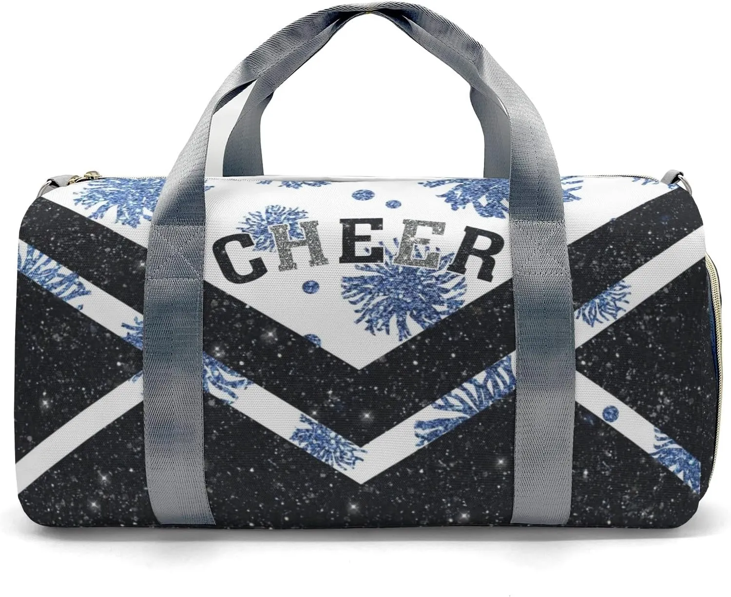 Cheer Sports Gym Duffel Bag Overnight Bag Duffle Bag Gymnastics Bag Sleepover Bag with Shoe Compartment,Bluish