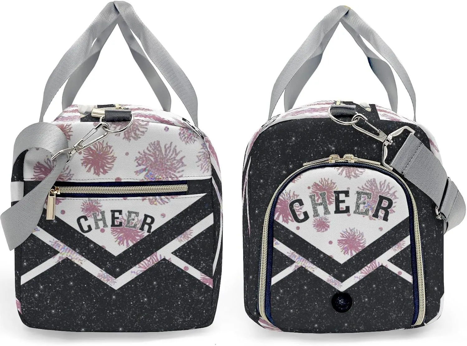 Cheer Sports Gym Duffel Bag Overnight Bag Duffle Bag Gymnastics Bag Sleepover Bag with Shoe Compartment,Cameo Brown
