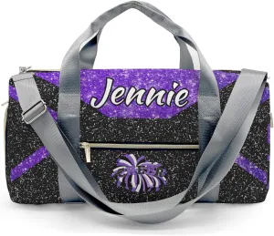 Cheerleaders Duffle Bag Teens Athletic Sport Gym Duffel Bag with Shoe Compartment Weekender Travel Bag,Bright Purple