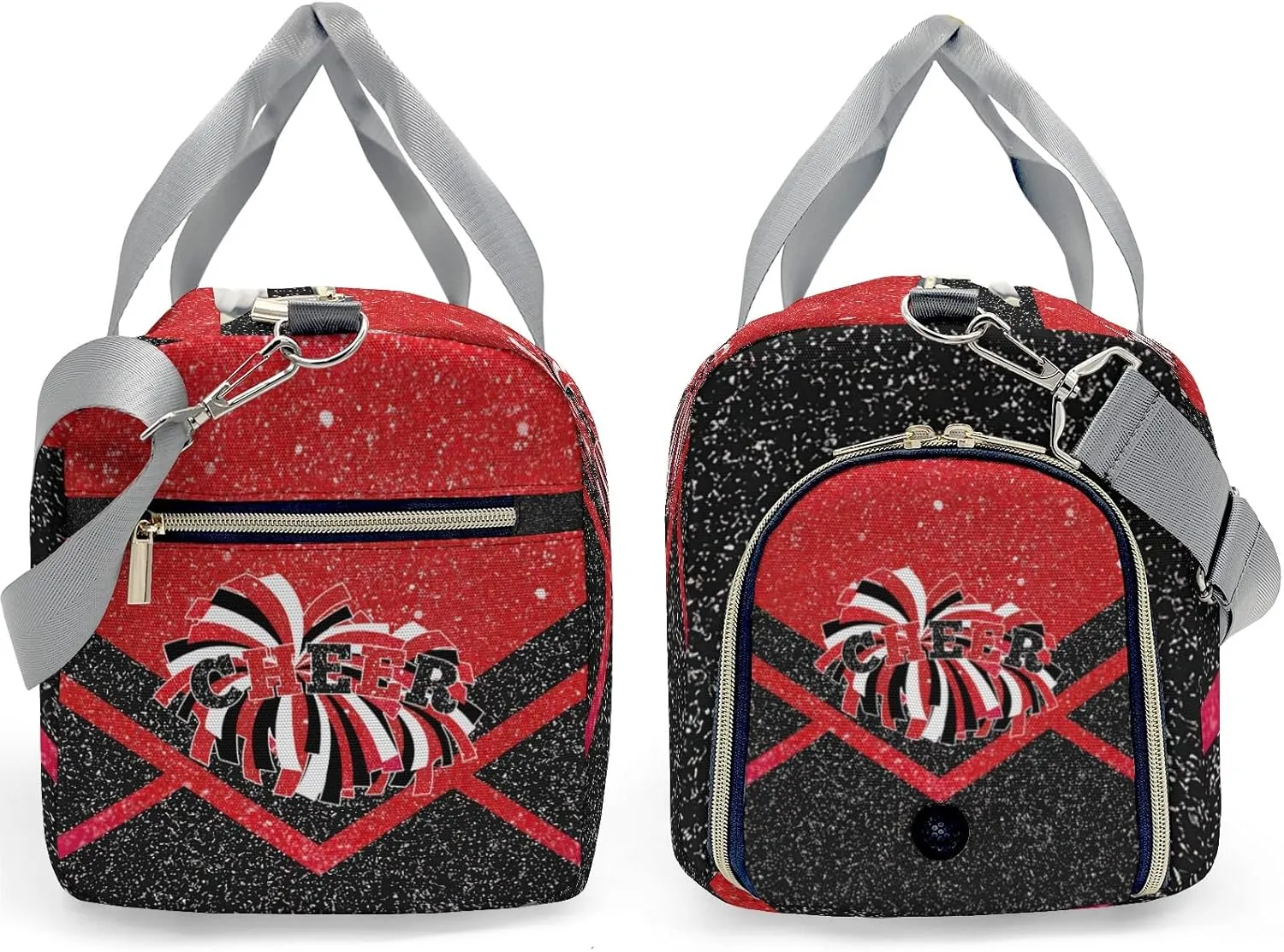 Cheerleaders Sports Gym Duffel Bag Overnight Bag Duffle Bag Teens Gymnastics Bag Sleepover Bag with Shoe Compartment,Bright Red